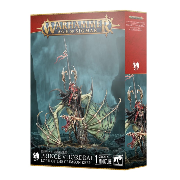 Warhammer Age of Sigmar játék kiegészítő: Prince Vhordrai: Lord of Crimson Keep: Soulblight: Gravelords Games Workshop, 67 darab, szürke