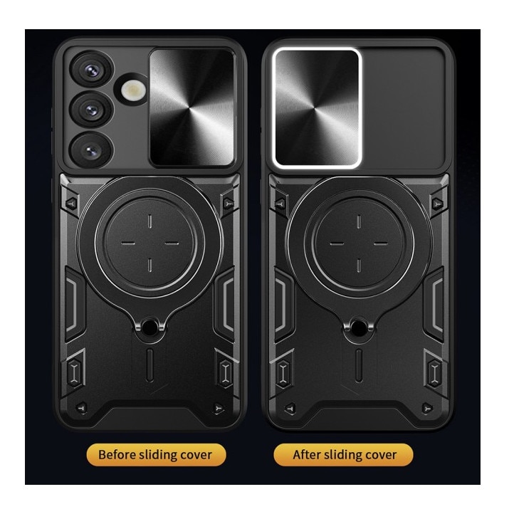 Husa Spate Upzz® CamGuard Pro Pentru Samsung Galaxy S25 FE, Super Protectie - Black
