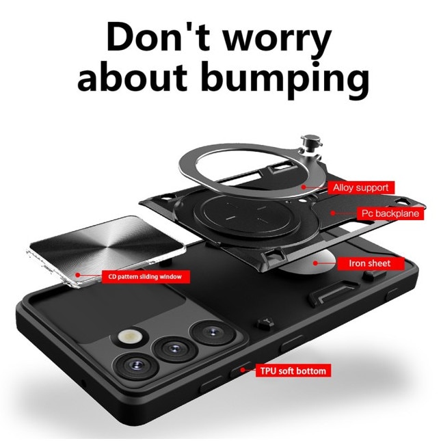 Husa Spate Upzz® CamGuard Pro Pentru Samsung Galaxy S25 FE, Super Protectie - Black