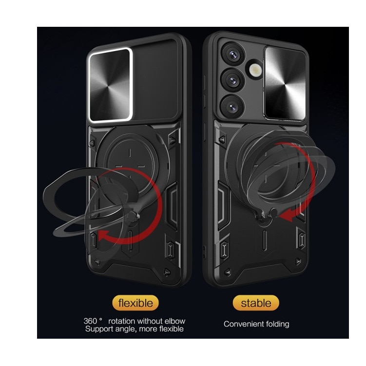 Husa Spate Upzz® CamGuard Pro Pentru Samsung Galaxy S25 FE, Super Protectie - Black