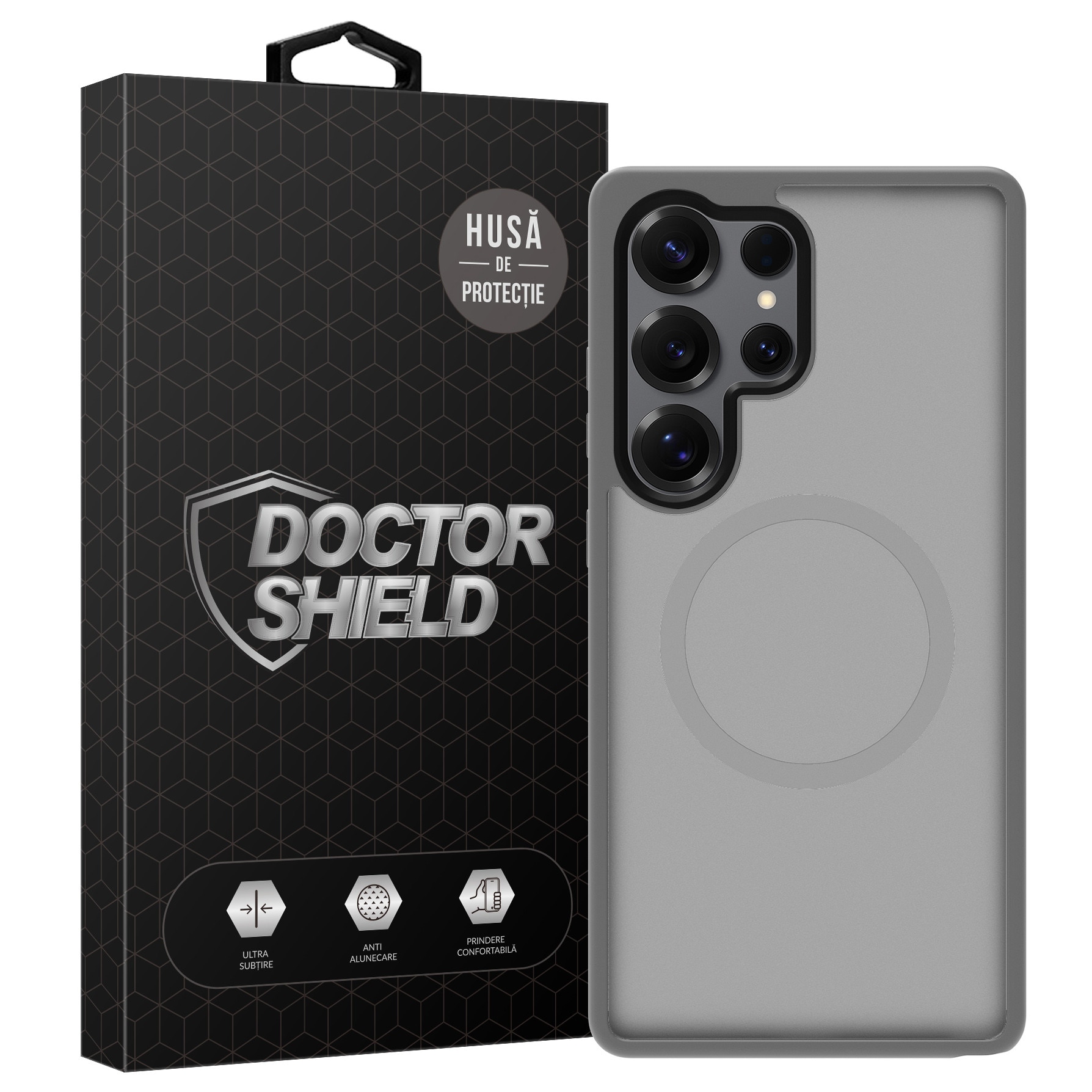 Husa de Protectie, Compatibila Samsung Galaxy S25 Ultra, Doctor Shield Fantom, MagSafe - Gri