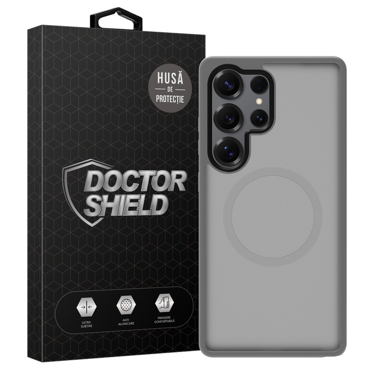 Husa de Protectie, Compatibila Samsung Galaxy S25 Ultra, Doctor Shield Fantom, MagSafe - Gri