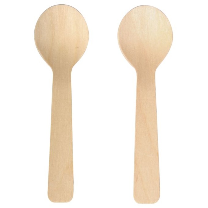 Lingurite din lemn, dimensiune 10 cm, 6/set, culoare nature, Rayher