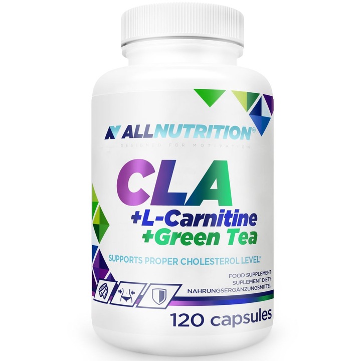 Supliment alimentar, ALLNUTRITION CLA + L-Carnitina + Ceai Verde, Lipotropic Fet Burner, 120 capsule