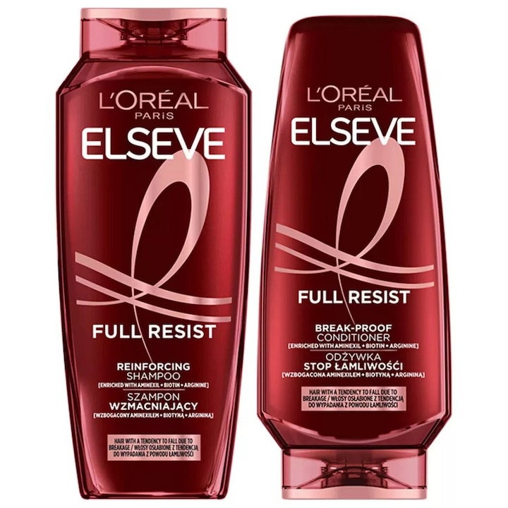 Комплект подсилващ шампоан L'Oreal Elseve Full Resist, за крехка коса склонна към накъсване 250 мл и балсам 200 мл