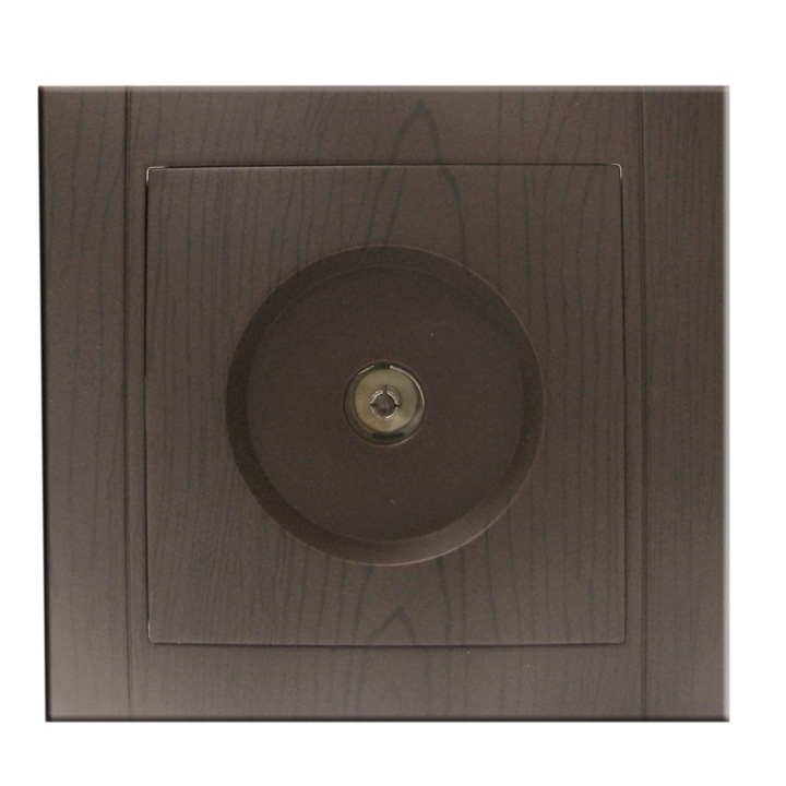 Priza R-TV Anemon, rama inclusa, stejar