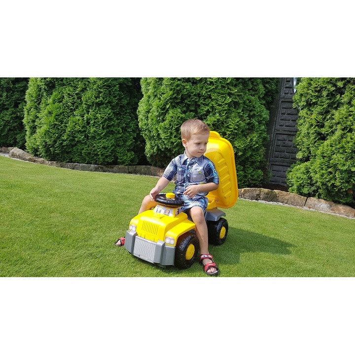 Masinuta BJ Jezdzik-Wywrotka, galbena, 50kg, cu hak, 12 luni+