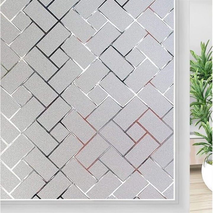 Самозалепващо фолио за прозорци със слънцезащита, пъзел модел, DAVIDAMI CONCEPT®, размер 200 см x 60 см