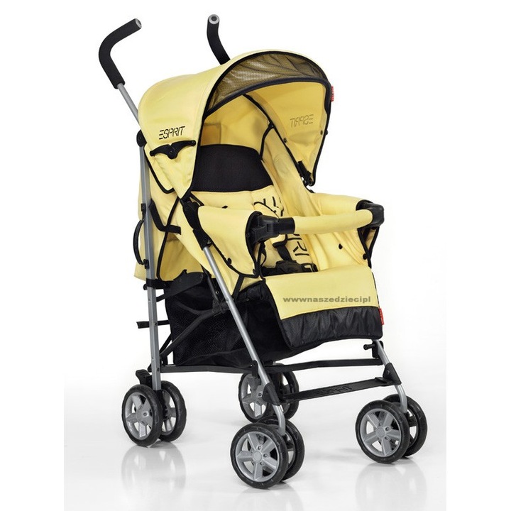 Бебешка количка, Espirit, жълто/черна, 3 години, лека, сгъваема