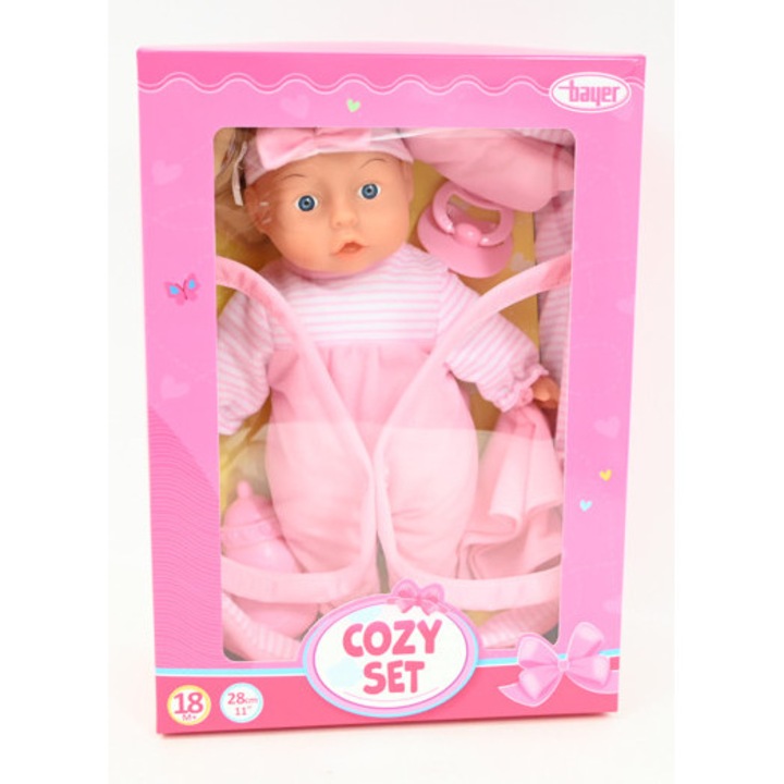 BAYER Cozy baba + kiegészítők, 28 cm, 18 hónapos kortól