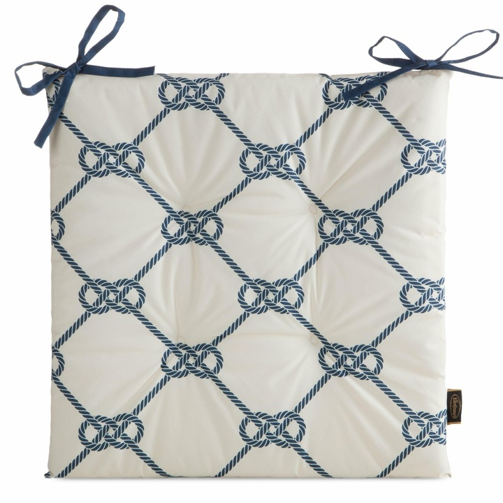 Декоративна възглавница за градински стол, Eurofirany, Garden 17A, 43x43x4 см, полиестерен материал, влагоустойчива, кремаво бяло