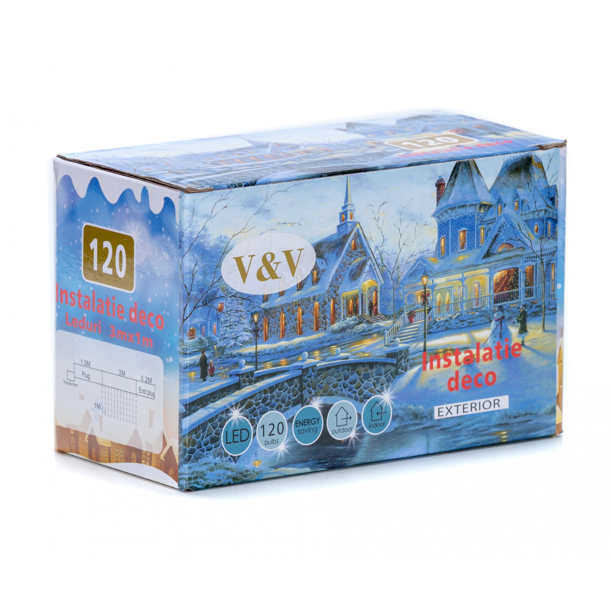 Instalatie Perdea 3 m / 1m, 120 leduri, rosu, 9013 R