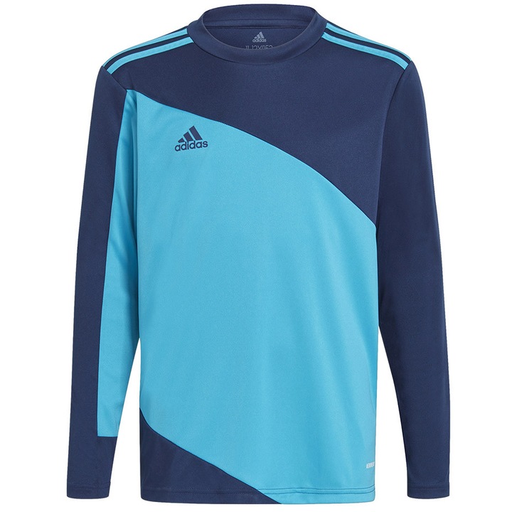 Bluza pentru portar adidas teamwear, bleumarin, material reciclat, maneca lunga, gat rotund, 128 CM