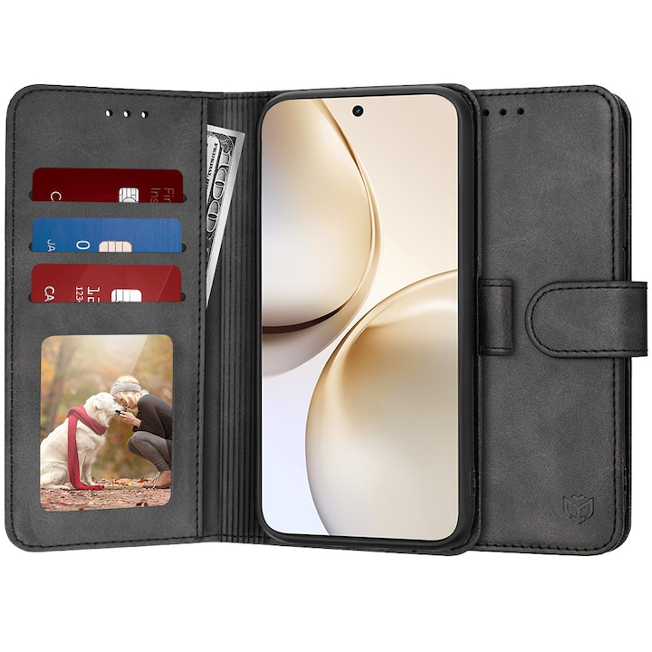 Кейс за Realme 14 Pro+, Techsuit, дневник, черен