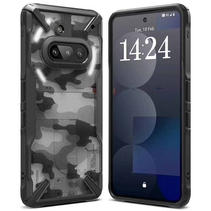 Husa pentru Nothing Phone 3a, L41, Policarbonat, Camo Black