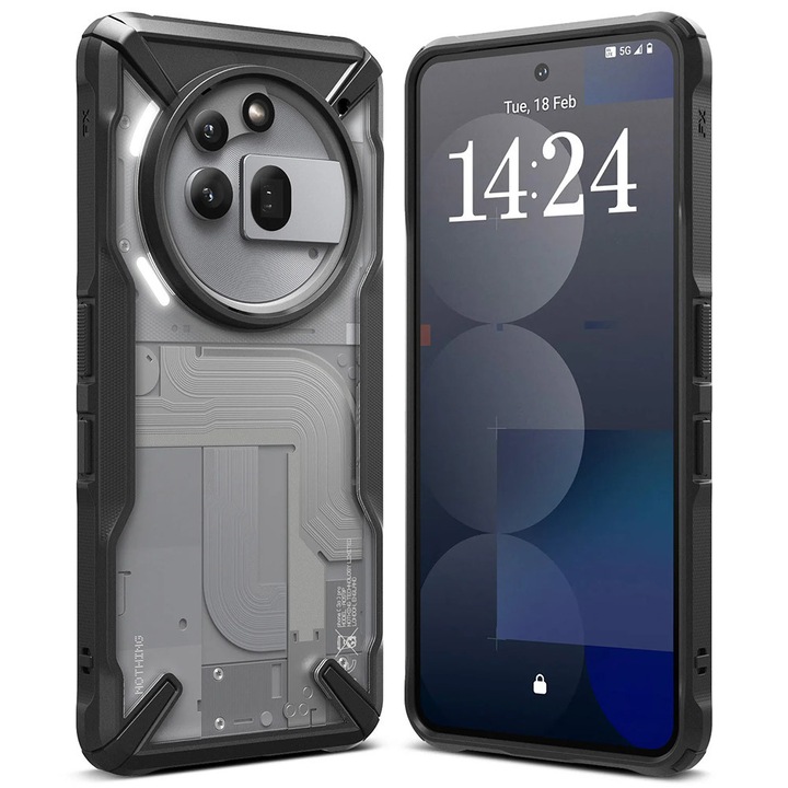 Husa Cu Grad Ridicat de Protectie pentru Nothing Phone 3a Pro, D61, Hard Plastic, Intense Dark
