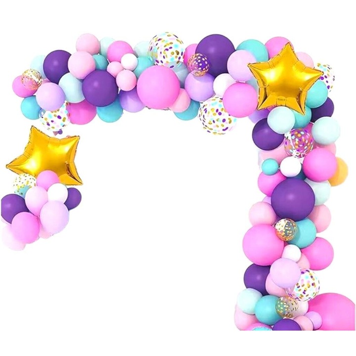 Arcada Party Szett 127 Latex Lufival, Party Lufik, 12 cm, 25 cm, 30 cm, Királylila