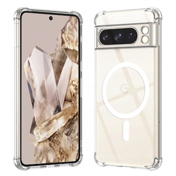 Husa pentru Google Pixel 8 Pro DaDen® ShockProof Magsafe, Protectie Camera, Incarcare Wireless, Antisoc, Protectie Superioara, Transparenta