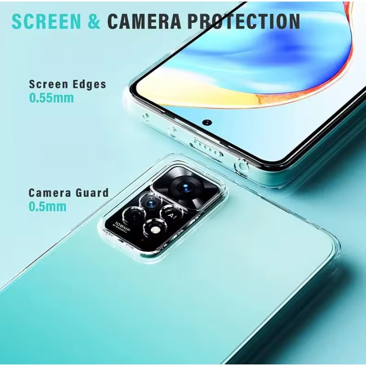 Husa protectie Mat-Tech compatibila cu Xiaomi Redmi Note 11 Pro 5G / Note 11 Pro 4G / Note 12 Pro 4G, Anti-soc, 2MM, Protectie Camera, Decupaje Precise, Rezistenta la impact, Margini ridicate pentru protectia ecranului, Transparenta