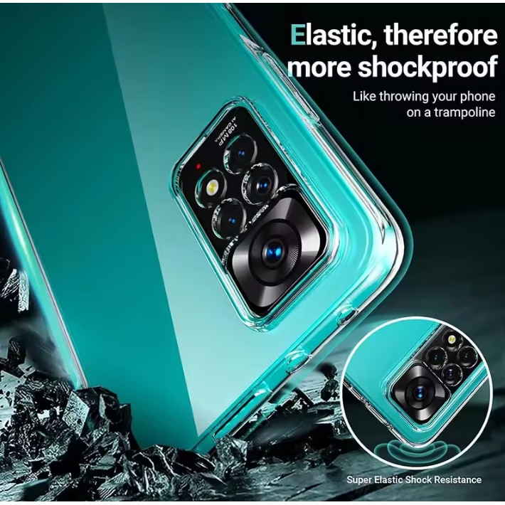 Husa protectie Mat-Tech compatibila cu Xiaomi Redmi Note 11 Pro 5G / Note 11 Pro 4G / Note 12 Pro 4G, Anti-soc, 2MM, Protectie Camera, Decupaje Precise, Rezistenta la impact, Margini ridicate pentru protectia ecranului, Transparenta