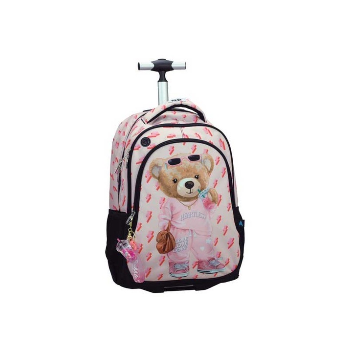 BACK ME UP Gurulós Maci Hátizsák, 48x33x28cm, Rózsaszín