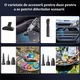 Baowor® Erőteljes autó porszívó LED fénnyel 4 az 1-ben vezeték nélkùli 15000 Pa 3 sebességes 100W 80000 RPM 6000 mAh akkumulátor hordozható kézi nedves / száraz szívás fújás felfújás USB töltés HEPA szűrő autóba és otthonra tökéletes ajándék ezüst