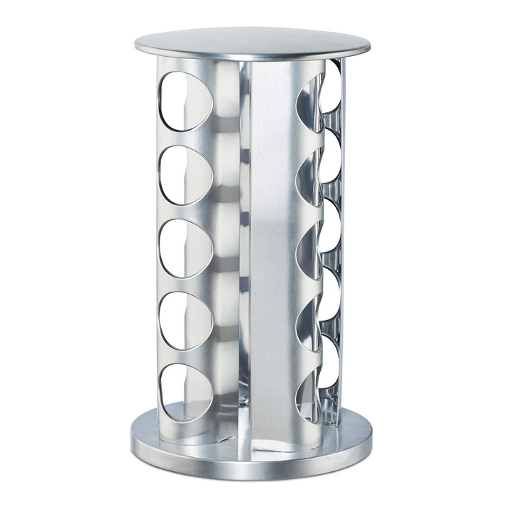 Suport depozitare condimente, Rotativ la 360°, inox, Argintiu