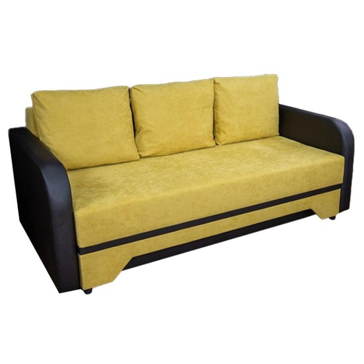 Canapea Extensibila Corina Bonell Max Lemon 43 85 X 105 X 214 cm, cu Lada de depozitare, Mustar deschis