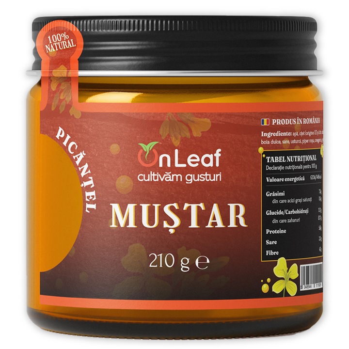 Mustar Usor Picant, OnLeaf 210 g