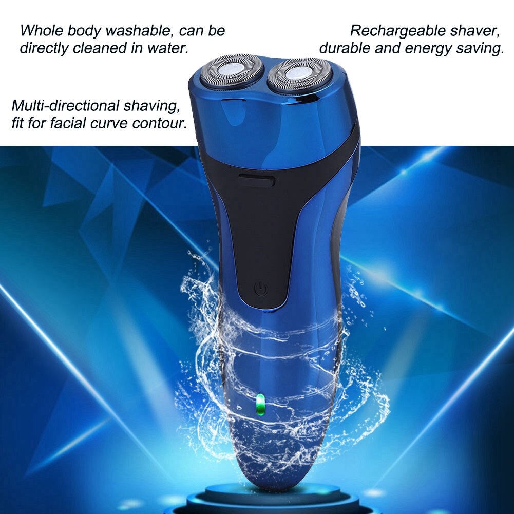 Aparat de ras electric, dublu cap flotant, design spalabil, albastru ...