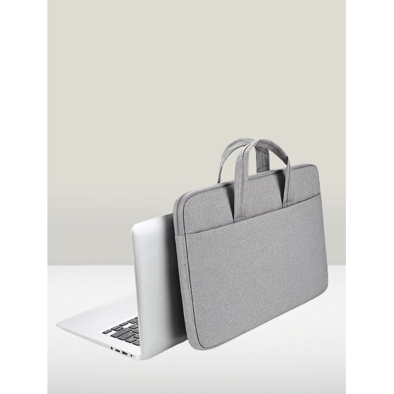 Husa pentru laptop de 15,6 inch pentru computerul notebook de 15,6 inch, husa de umar protectoare din poliester pentru laptop cu maner, gri