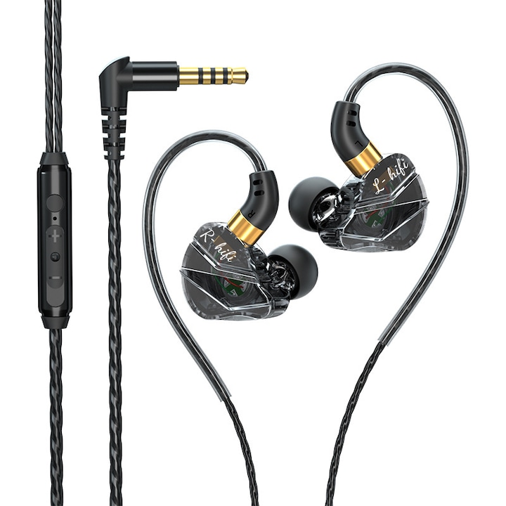 Casti Audio In-Ear cu Type-C, Stereo Premium, Microfon, Confort, Sport si Muzica, DaDen EJ063, Alb