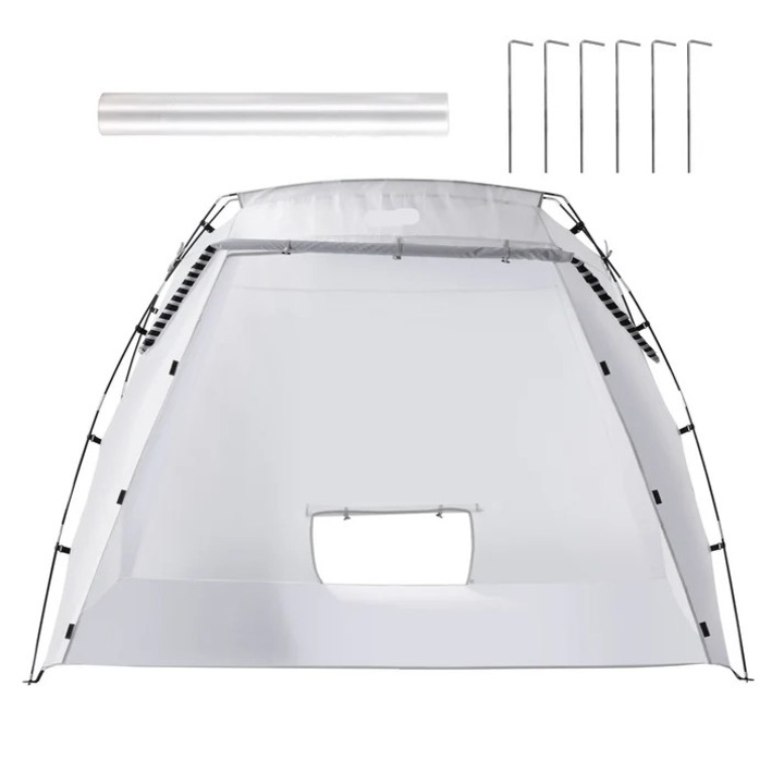 Szórófestő sátor, hordozható, 210D Oxford szövet, fehér