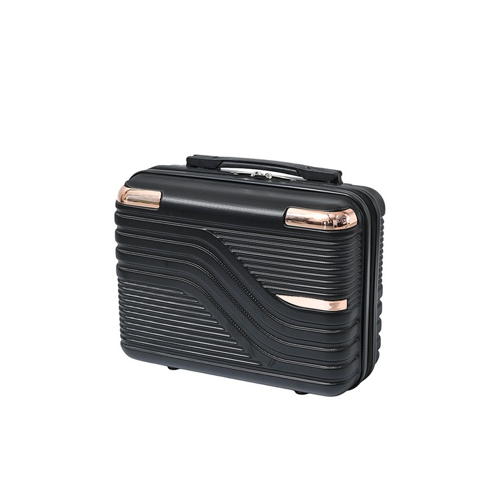 Valiza de calatorie Leziter TraveLux Urban cu coperta rigida 23x30x14 cm neagra