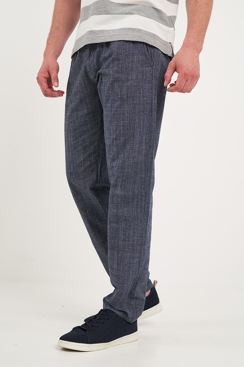 Lee Cooper, Pantaloni din bumbac cu buzunare laterale, Albastru inchis