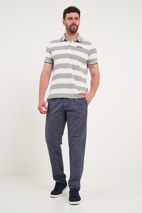 Lee Cooper, Pantaloni din bumbac cu buzunare laterale, Albastru inchis