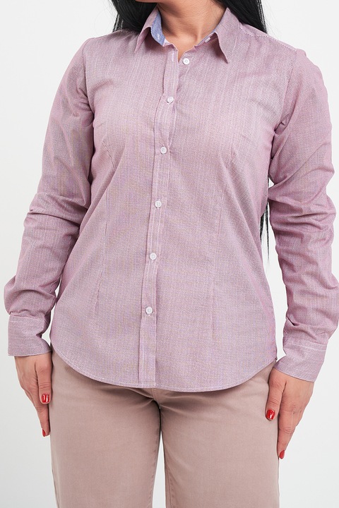 KVL by KENVELO, Camasa cu model in dungi, Rosu/Alb