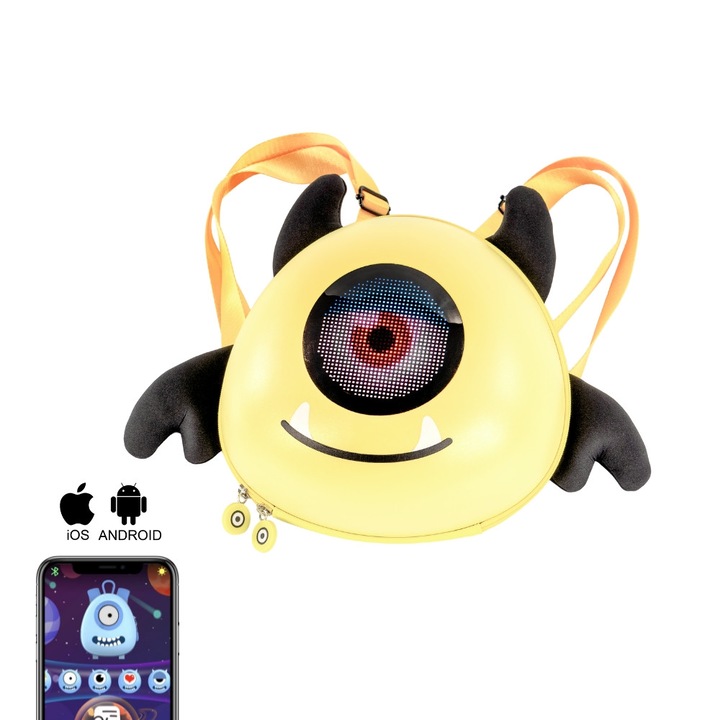 Rucsac inteligent Leziter Pixy LED galben