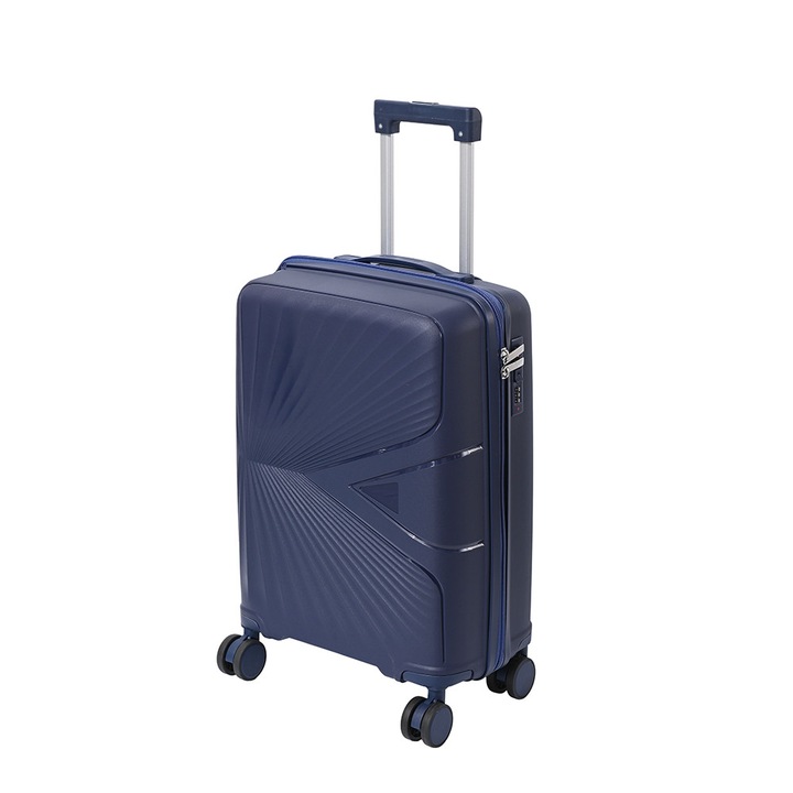 Valiza Leziter TraveLux Endure cu hard top si roti detasabile 55x40x20 cm albastru inchis