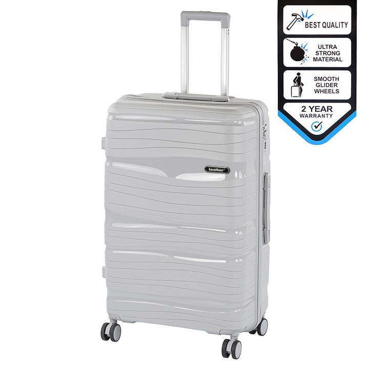 Leziter TraveLux Voyager nagy bőrönd keményfedeles 76x50x29 cm szürke