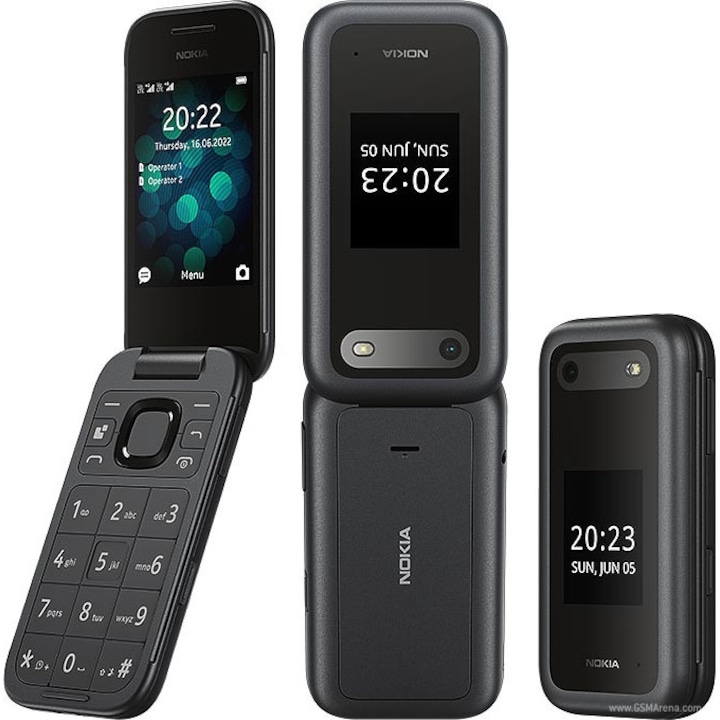Telefon mobil Nokia 2660 Flip Dual SIM TA-1474 2G Card 8GB – Versiune rara pentru Asia, fara KaiOS