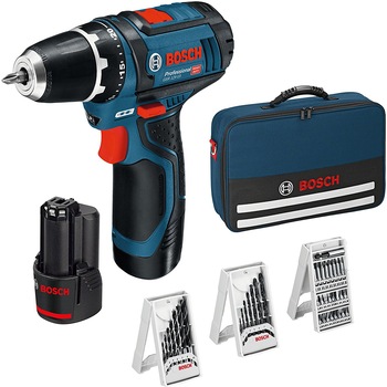 Masina de gaurit/insurubat Bosch Profesional GSR 12V-15, 2 acumulatori, 39 accesorii Masina de gaurit/insurubat Bosch Profesional GSR 12V-15, 2 acumulatori, 39 accesorii