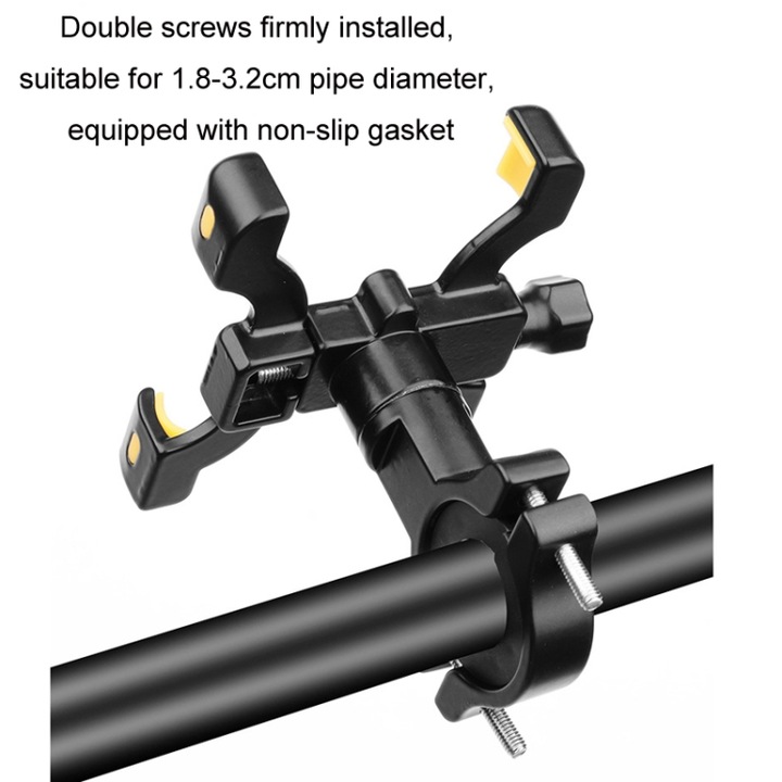 Alumínium telefontartó, alkalmas motorokhoz, kerékpárokhoz, mopedekhez, elektromos rollerekhez