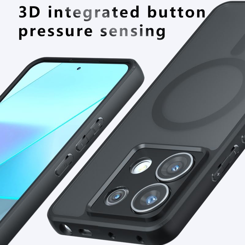 Husa pentru Motorola Edge 60 Fusion, compatibila MagSafe, Anti-Shock Protection, TPU, transparent/negru