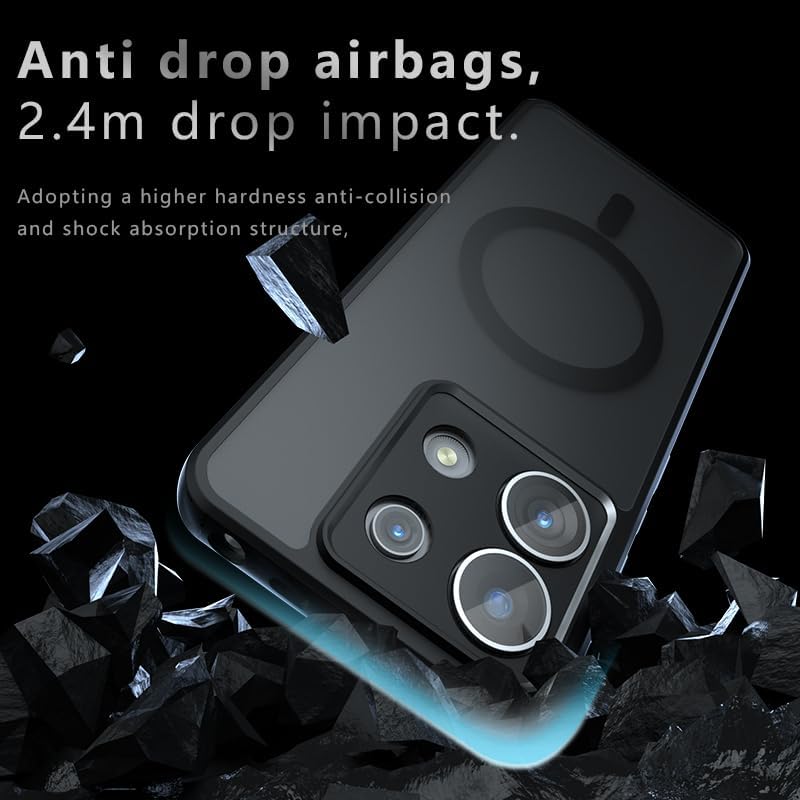 Husa pentru Motorola Edge 60 Fusion, compatibila MagSafe, Anti-Shock Protection, TPU, transparent/negru