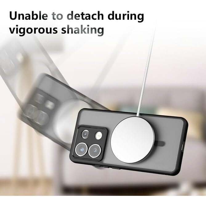 Husa pentru Motorola Edge 60 Fusion, compatibila MagSafe, Anti-Shock Protection, TPU, transparent/negru