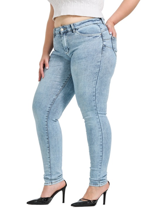 Reazlie női farmernadrág, plus size, rugalmas, push-up hatású, skinny szabású, farmer, világoskék