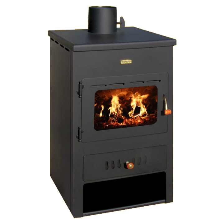 Semineu cu manta de apa Prity K1W8, 6,1 kw + 8 kw, negru, clasa energetica A