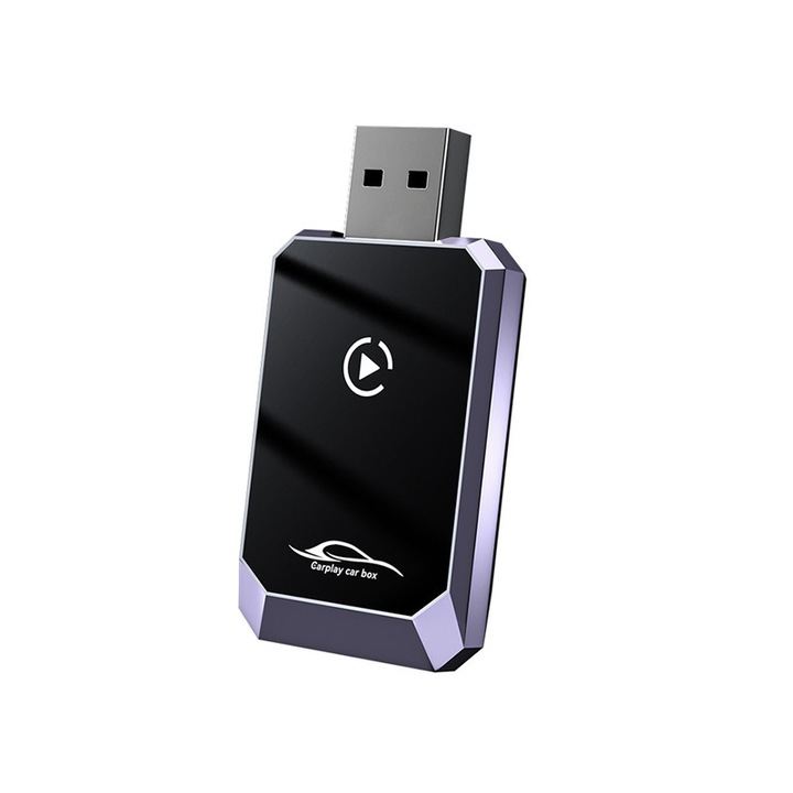 Adaptor CarPlay wireless, Q1Y, violet, compatibil cu Android Auto si IOS Carplay, adaptor USB, Plug and Play, adaptor wireless, conectare automata, harta de navigatie, conexiune microfon auto, sincronizare rapida