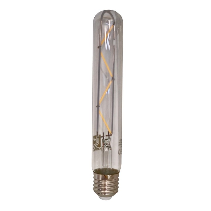 Bec LED decorativ Adeleq Lumen 13-27846009 tubular T185 E27 6W 600lm lumina calda 2200 K, dimmabil, auriu